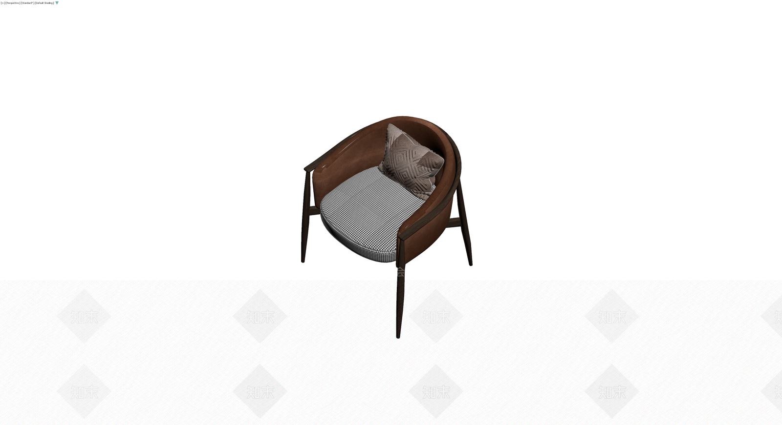 棕色圆背扶手椅3D模型下载【ID:1230102915】