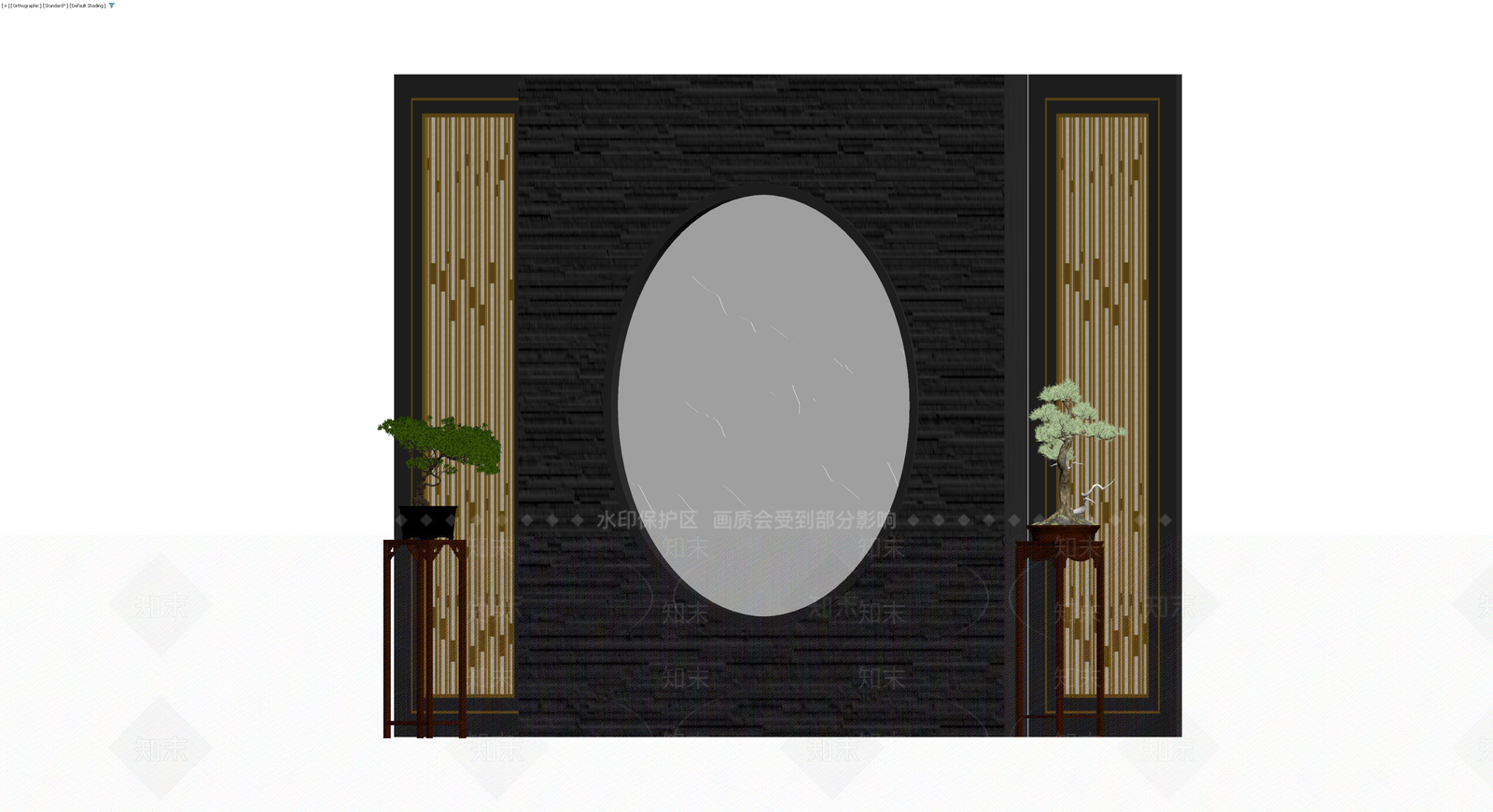 新中式圆形屏风隔断3D模型下载【ID:1229887877】