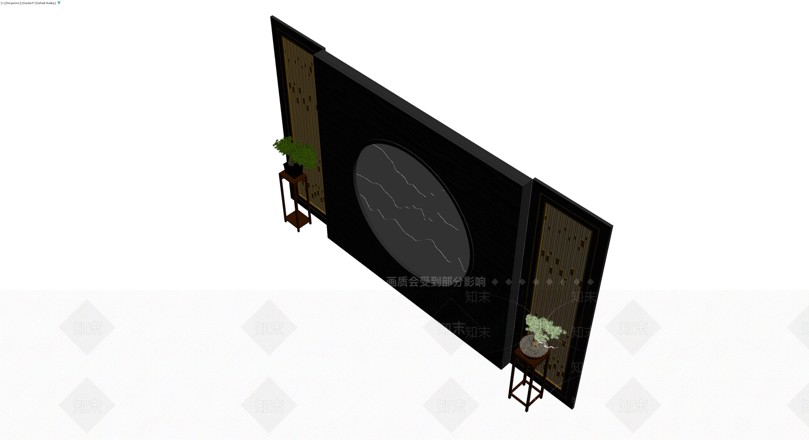 新中式圆形屏风隔断3D模型下载【ID:1229887877】
