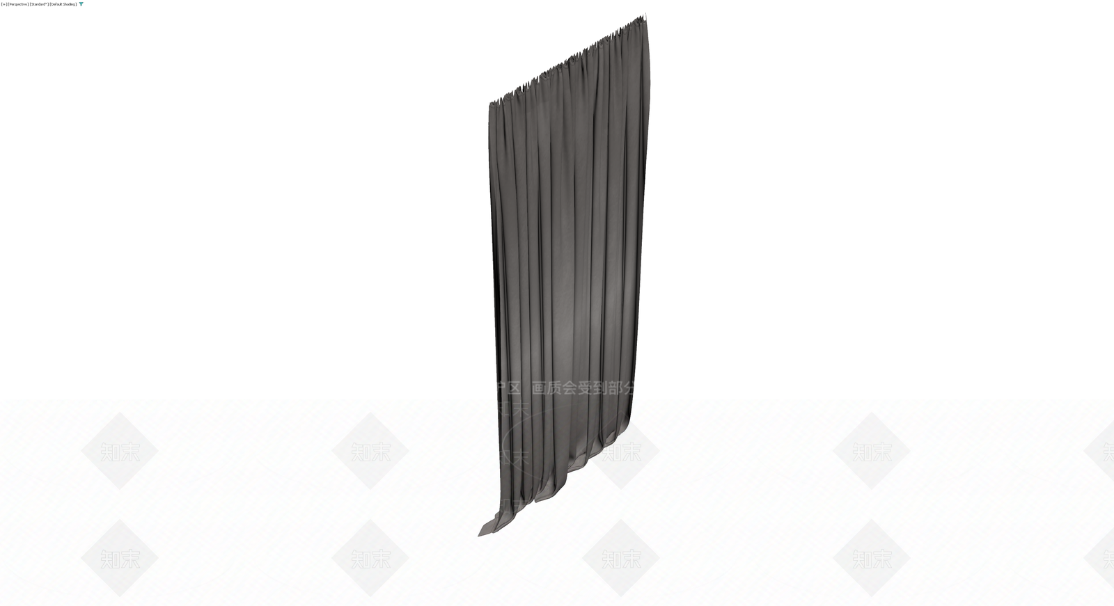 灰色褶皱布艺窗帘3D模型下载【ID:1229604336】