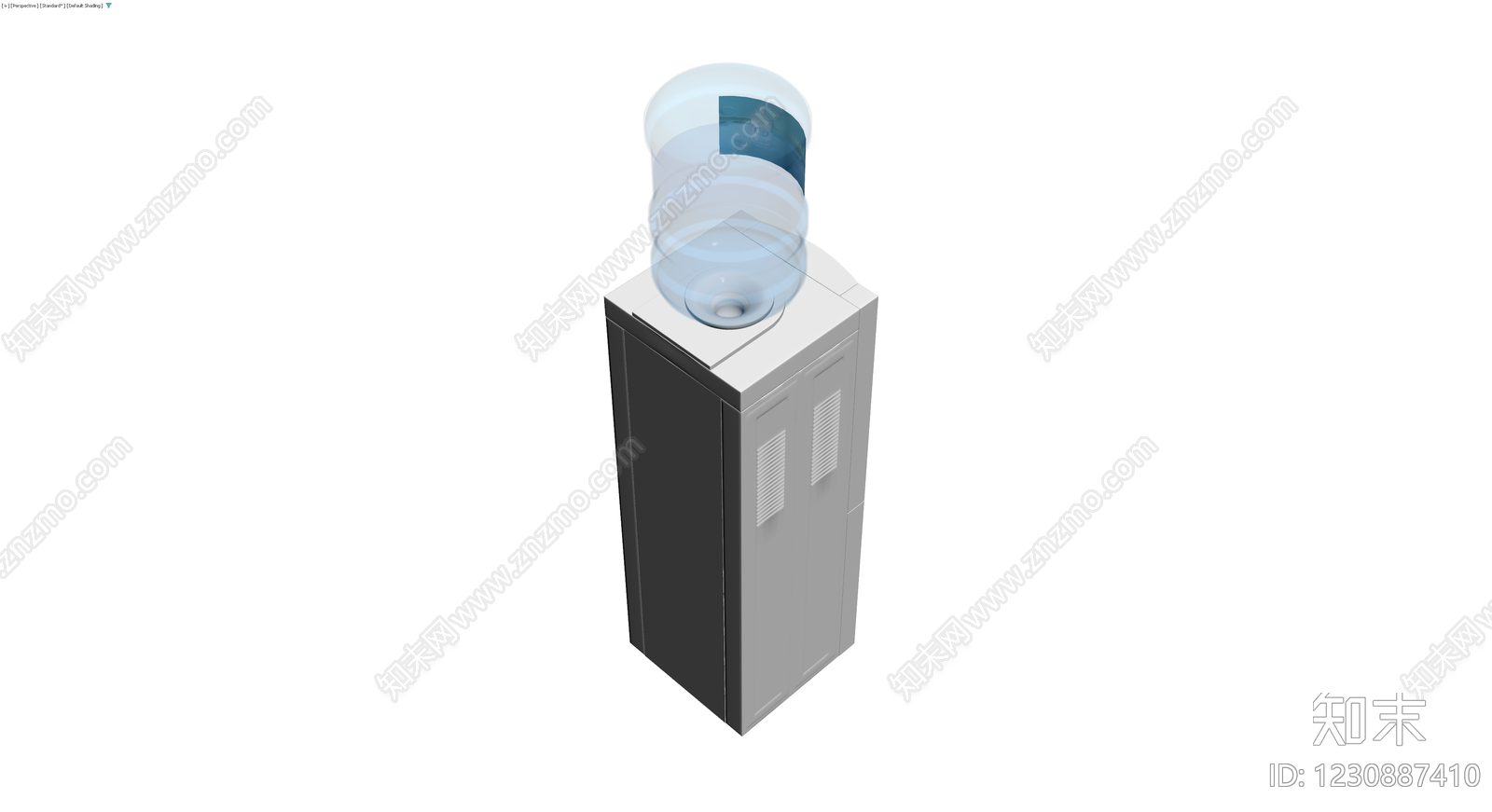 立式饮水机带水桶3D模型下载【ID:1230887410】