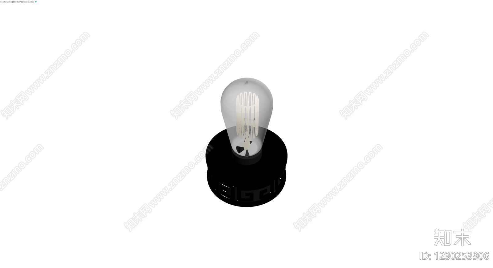 复古黑底LED灯泡3D模型下载【ID:1230253906】