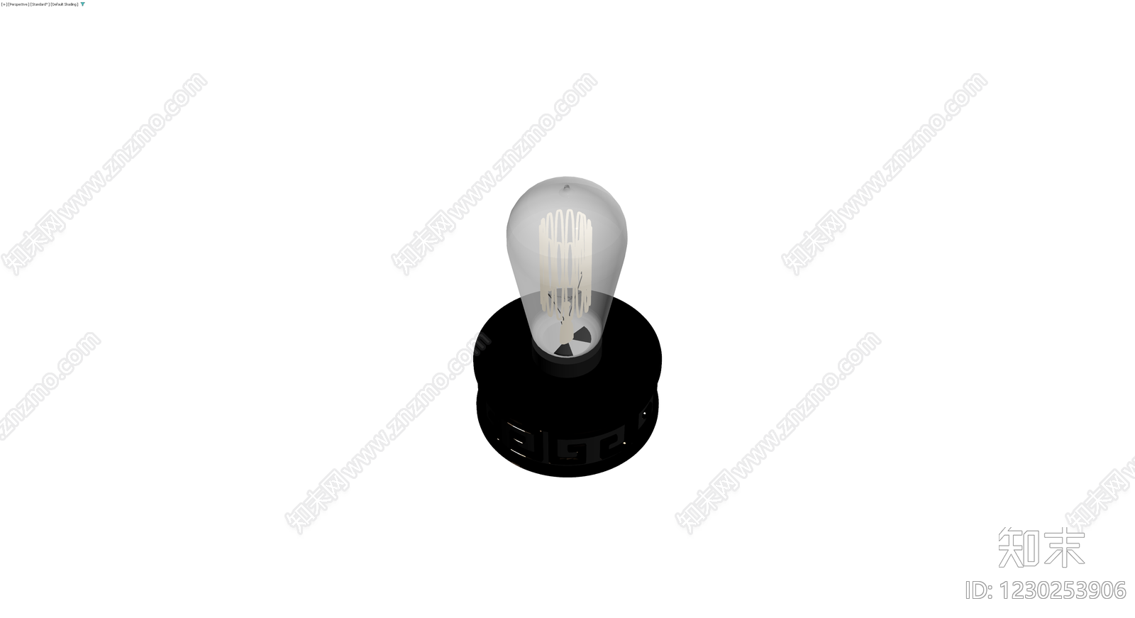 复古黑底LED灯泡3D模型下载【ID:1230253906】