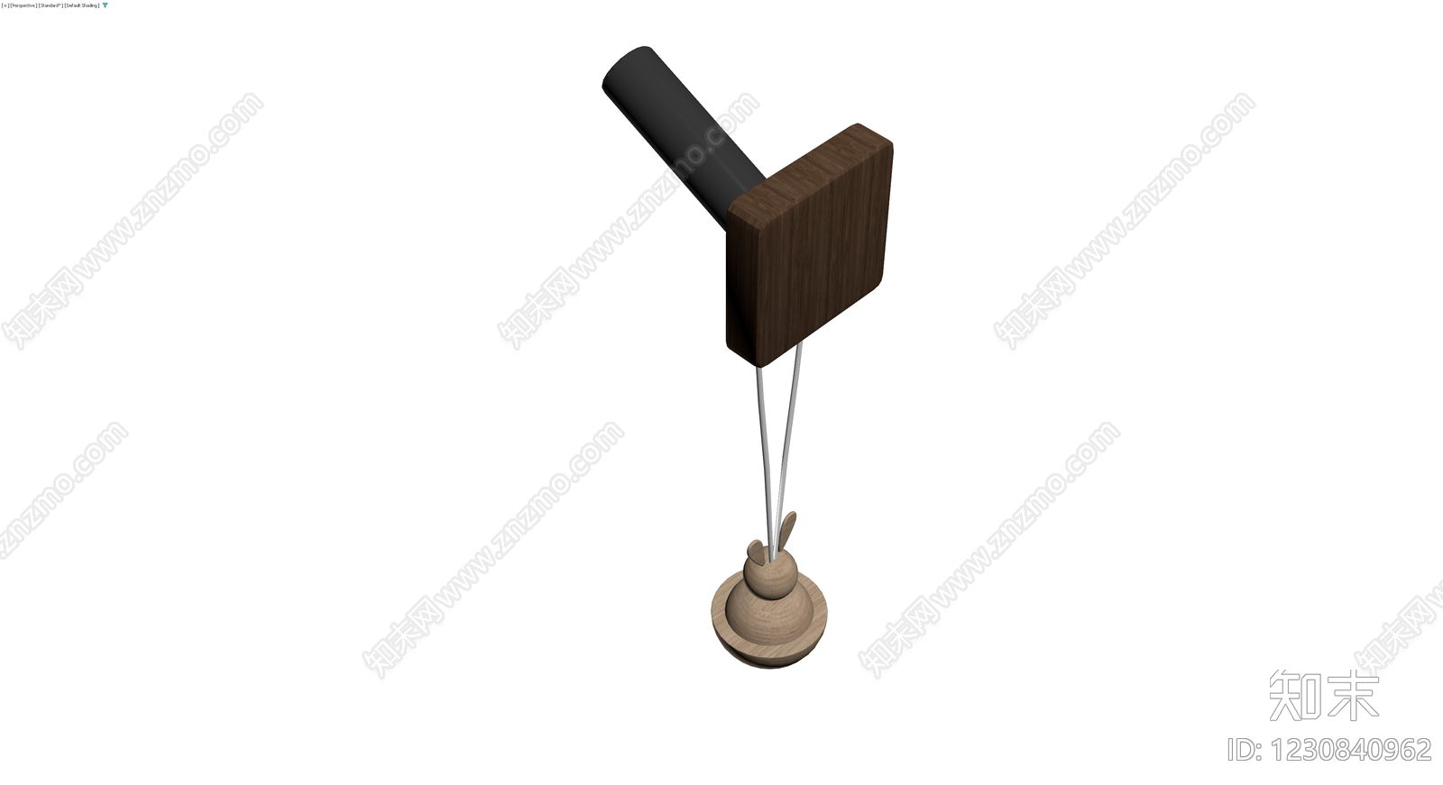 木质兔子壁灯3D模型下载【ID:1230840962】