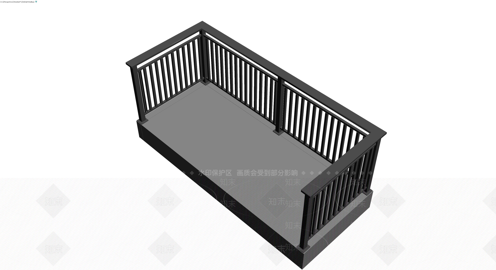 现代风格成品栏杆组件3D模型下载【ID:1230001846】
