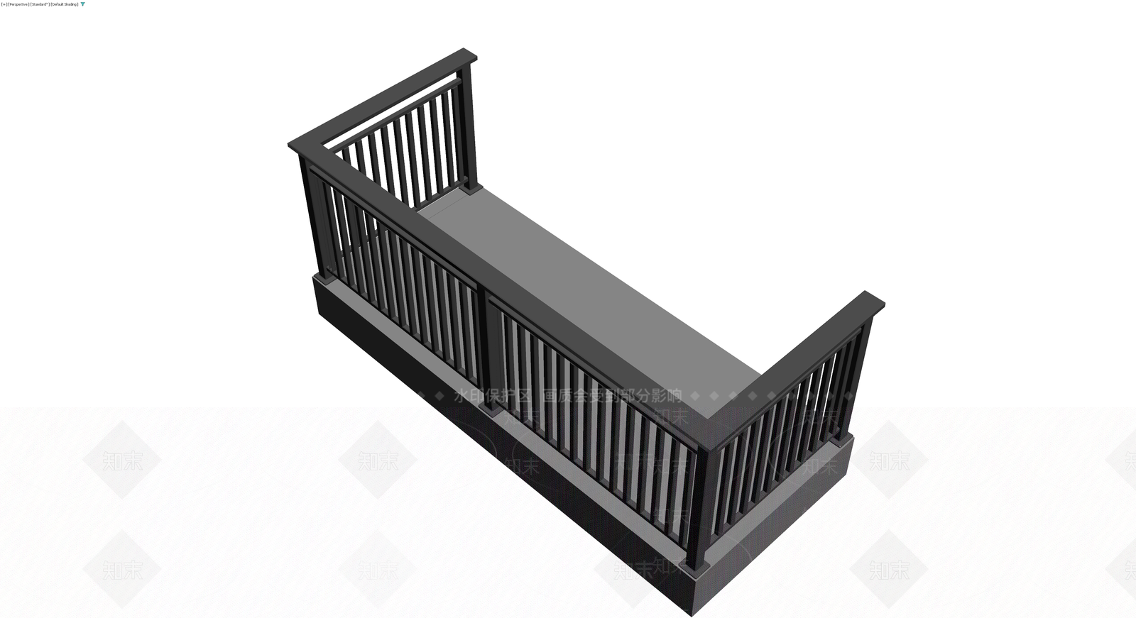 现代风格成品栏杆组件3D模型下载【ID:1230001846】