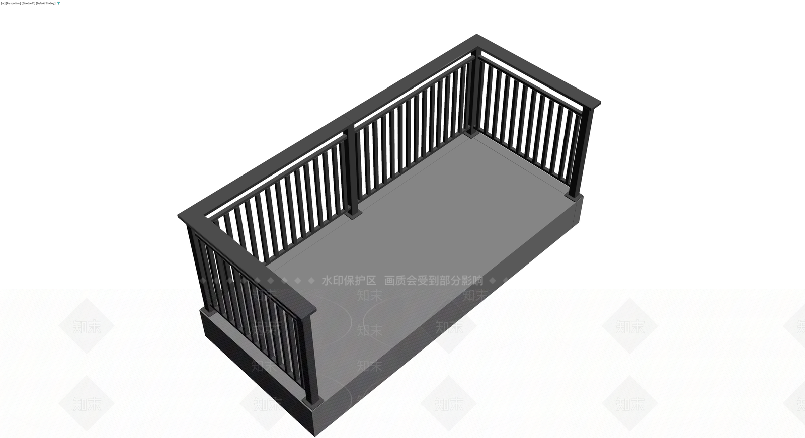 现代风格成品栏杆组件3D模型下载【ID:1230001846】
