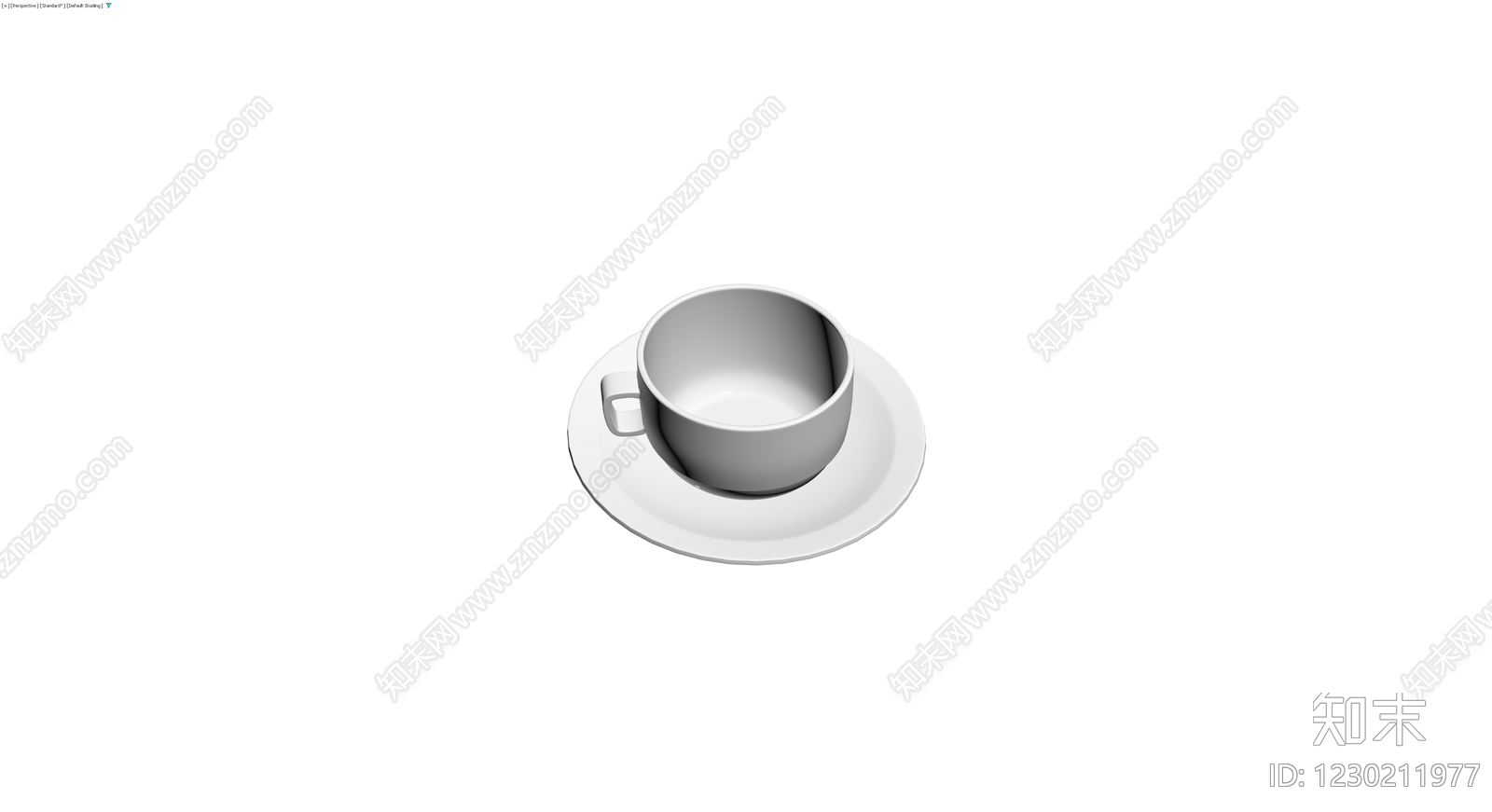 白瓷咖啡杯碟组合3D模型下载【ID:1230211977】