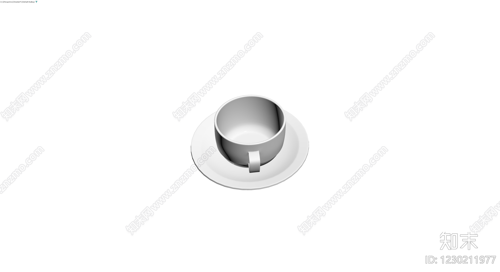白瓷咖啡杯碟组合3D模型下载【ID:1230211977】
