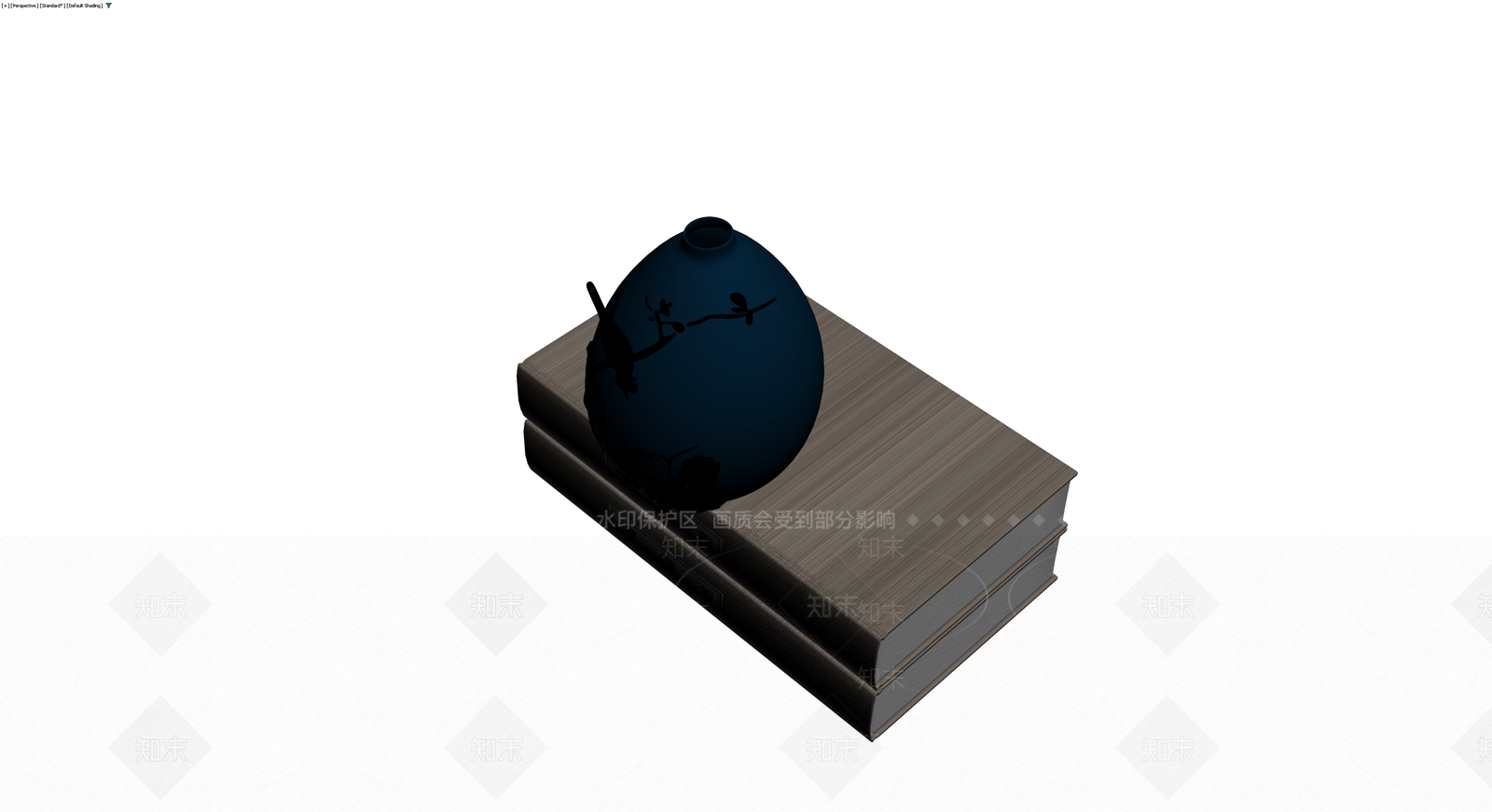 蓝色花瓶配书籍组合3D模型下载【ID:1230733437】