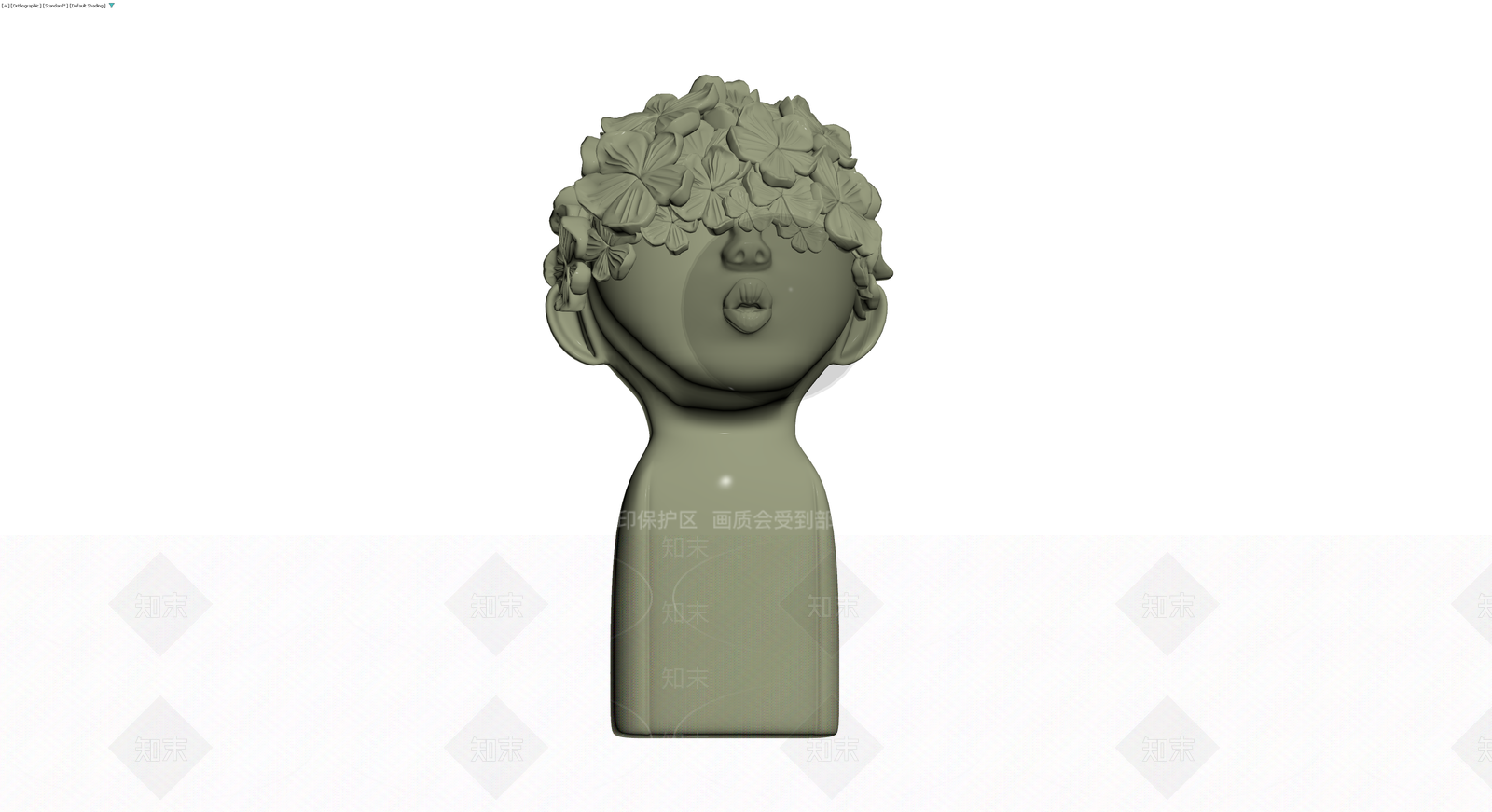 花朵装饰人像雕塑3D模型下载【ID:1230133429】
