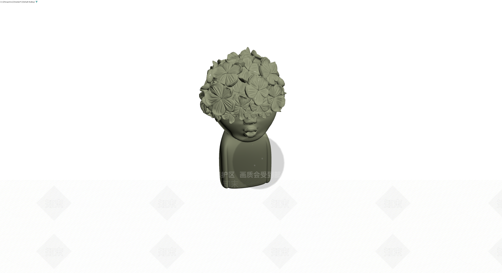 花朵装饰人像雕塑3D模型下载【ID:1230133429】