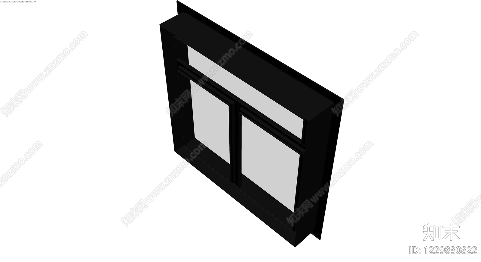 黑框双扇推拉窗模型3D模型下载【ID:1229830822】