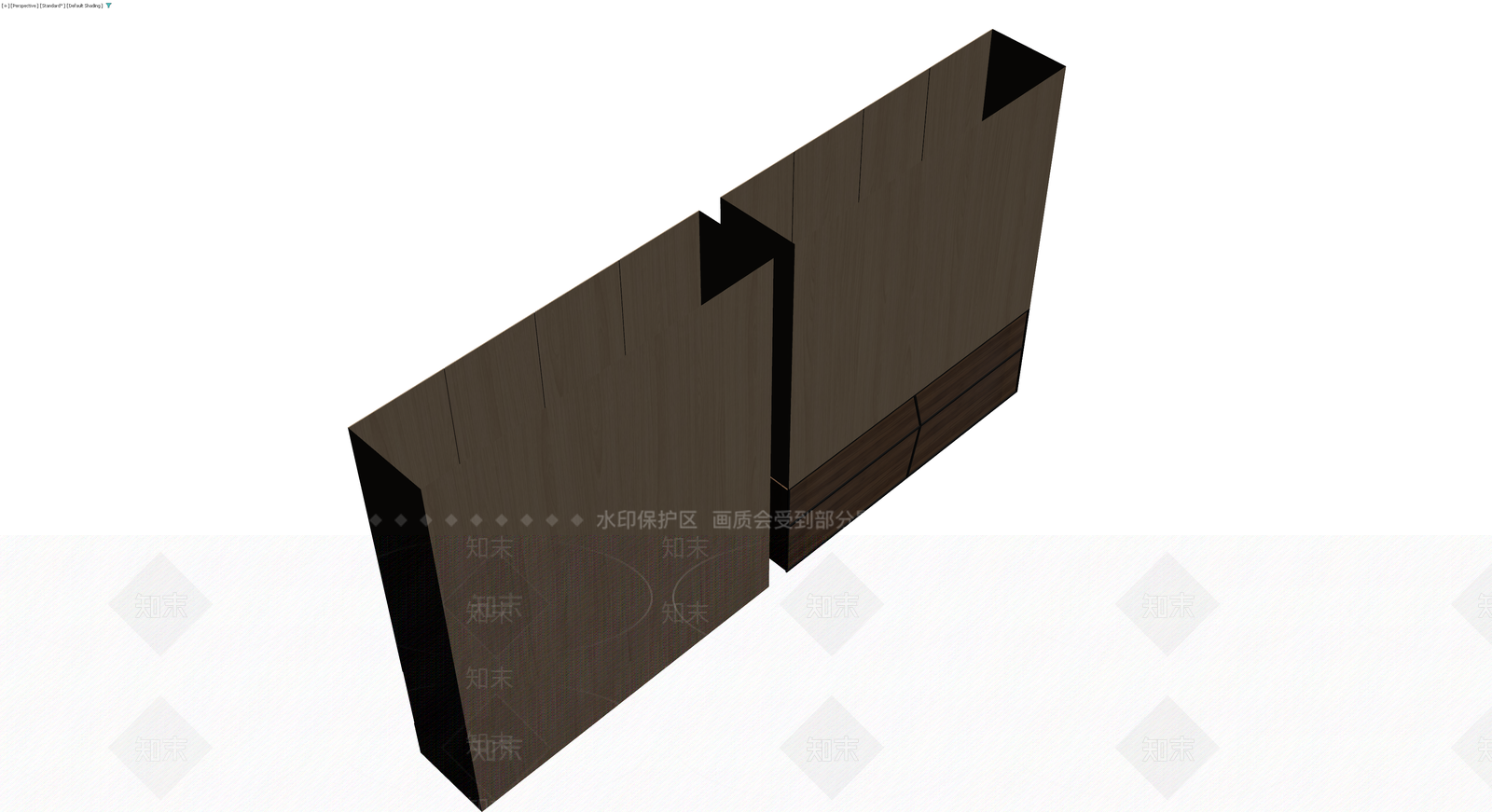 深色木纹电视柜组合3D模型下载【ID:1230561227】