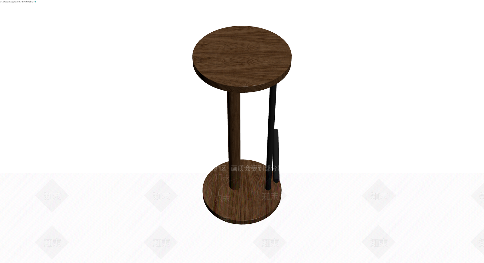 胡桃木黑铁边几3D模型下载【ID:1230459894】