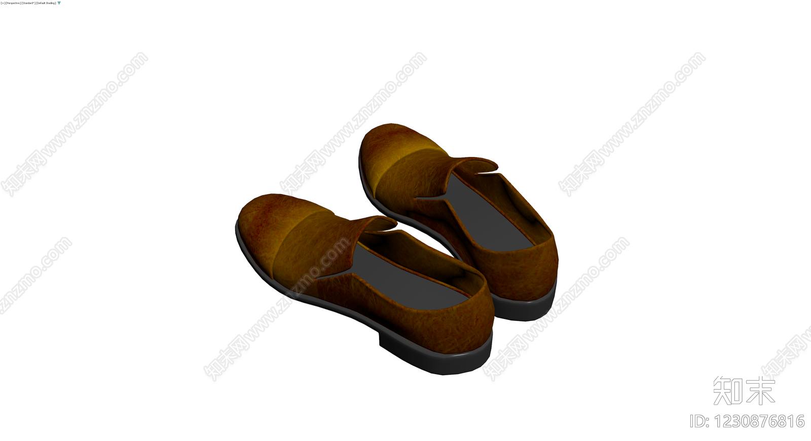 棕色纹理皮鞋3D模型下载【ID:1230876816】
