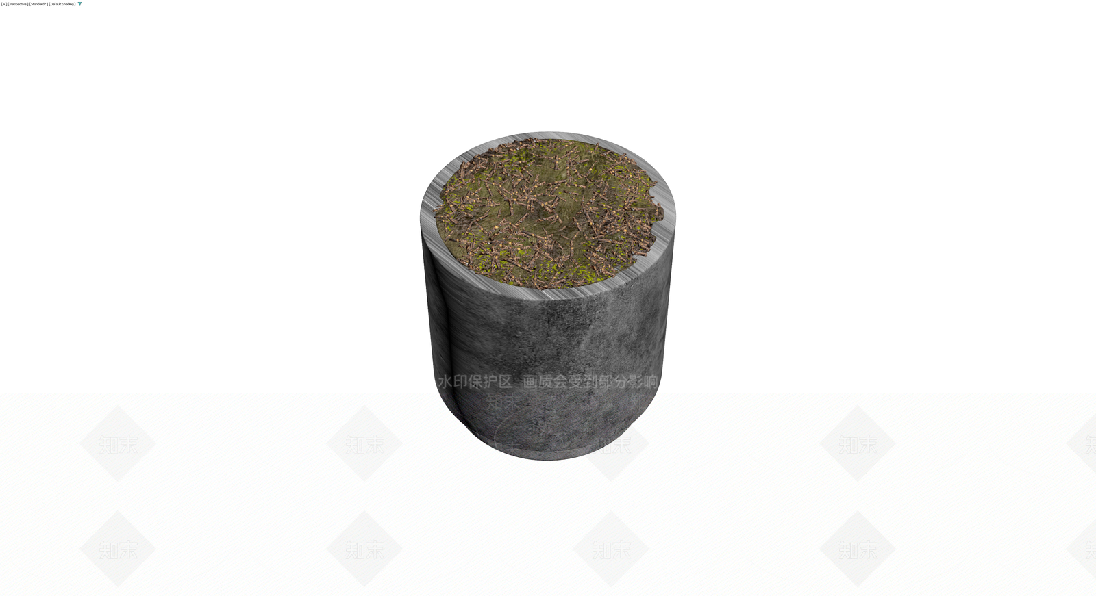 混凝土花盆与植物组合3D模型下载【ID:1230645557】