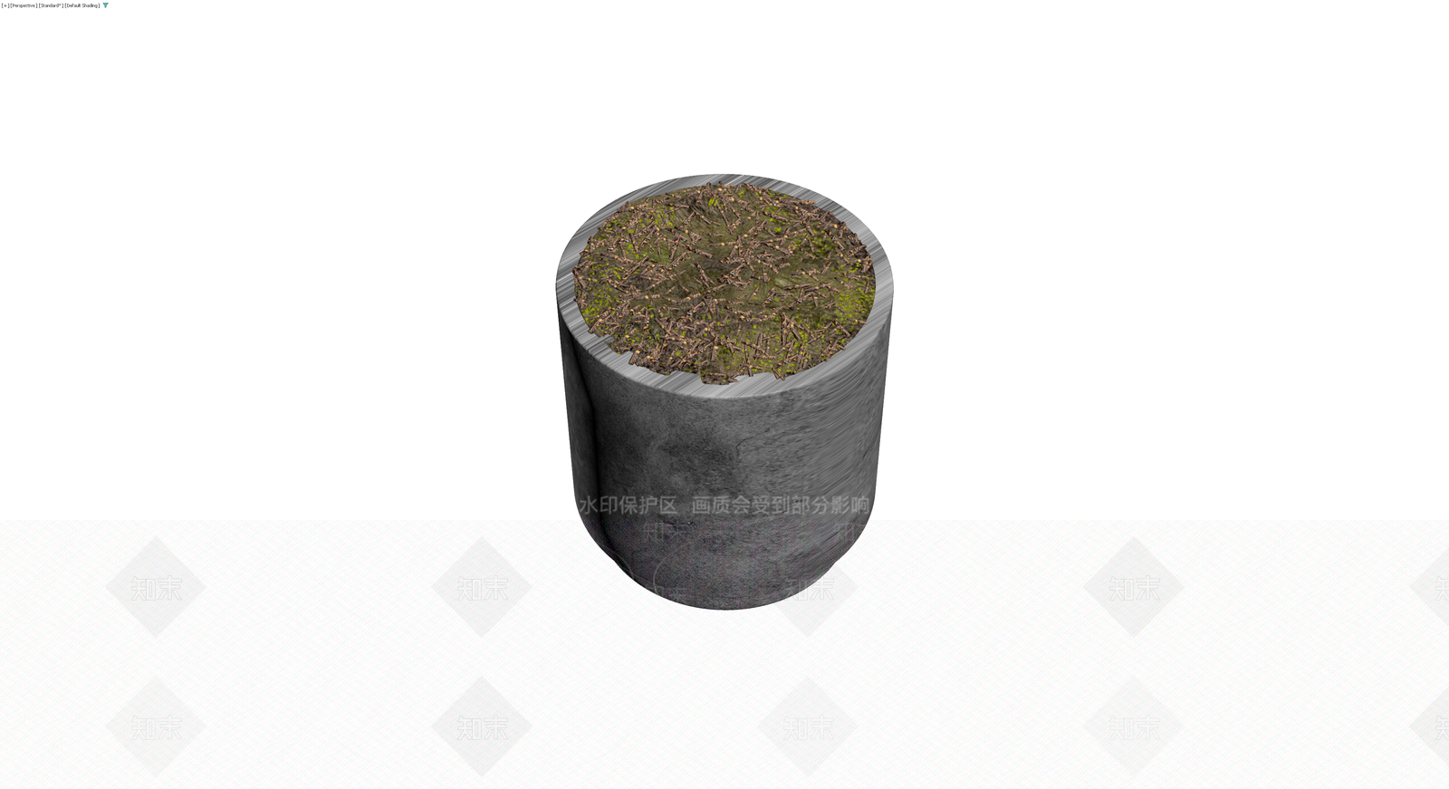 混凝土花盆与植物组合3D模型下载【ID:1230645557】