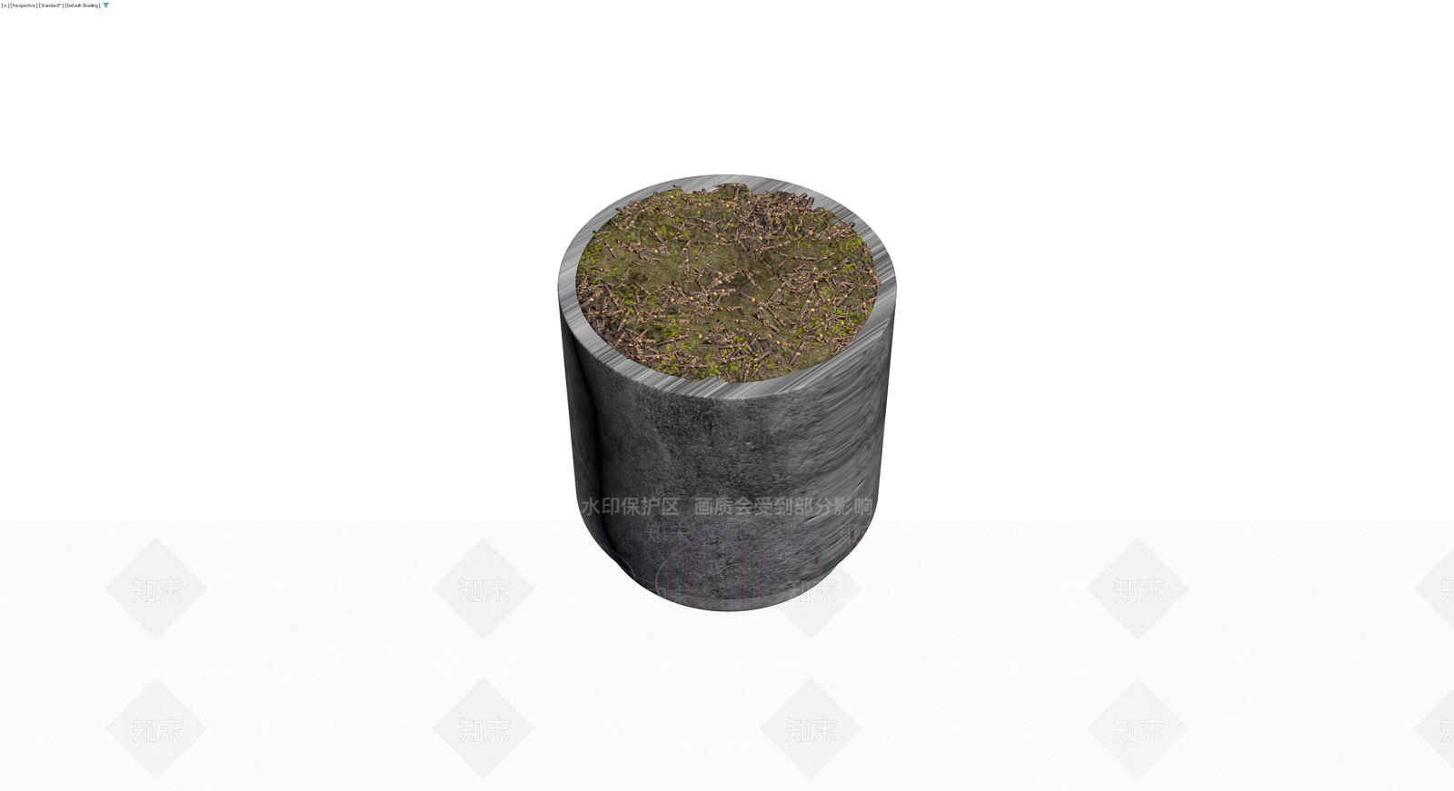 混凝土花盆与植物组合3D模型下载【ID:1230645557】