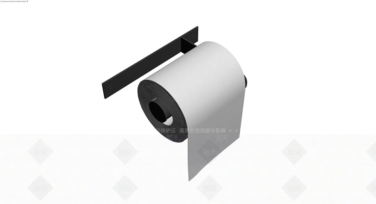 黑色壁挂式卷纸架3D模型下载【ID:1230358483】