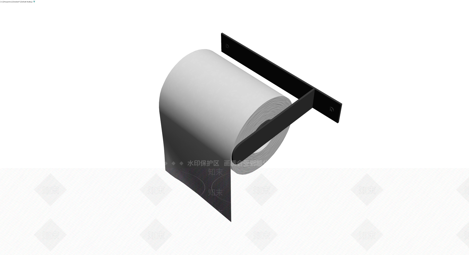 黑色壁挂式卷纸架3D模型下载【ID:1230358483】