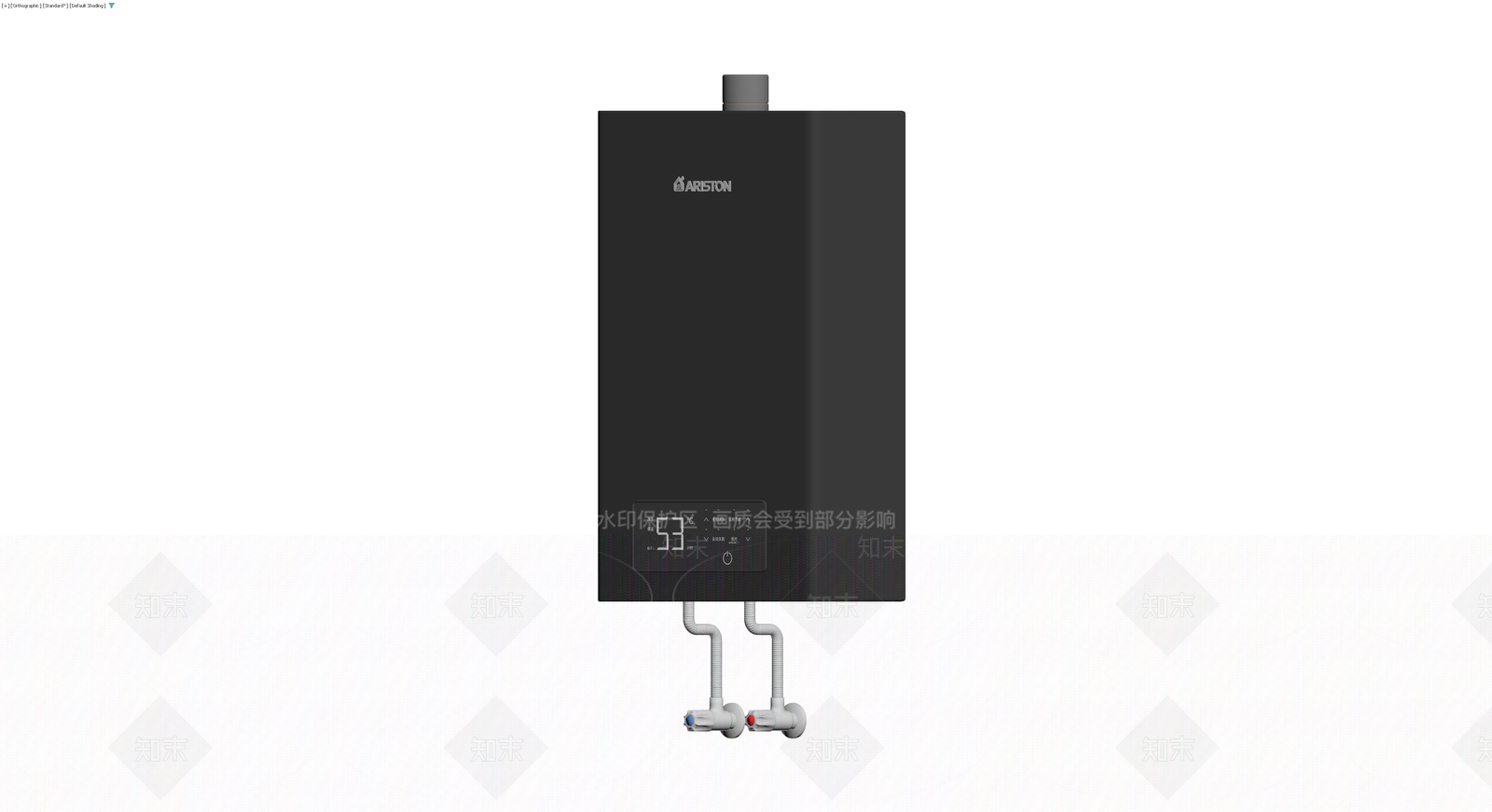 阿里斯顿黑色燃气热水器3D模型下载【ID:1230657102】