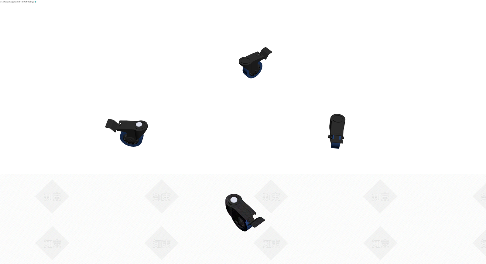 带刹车脚轮组件3D模型下载【ID:1230319429】