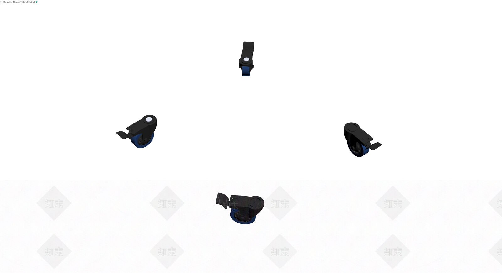 带刹车脚轮组件3D模型下载【ID:1230319429】