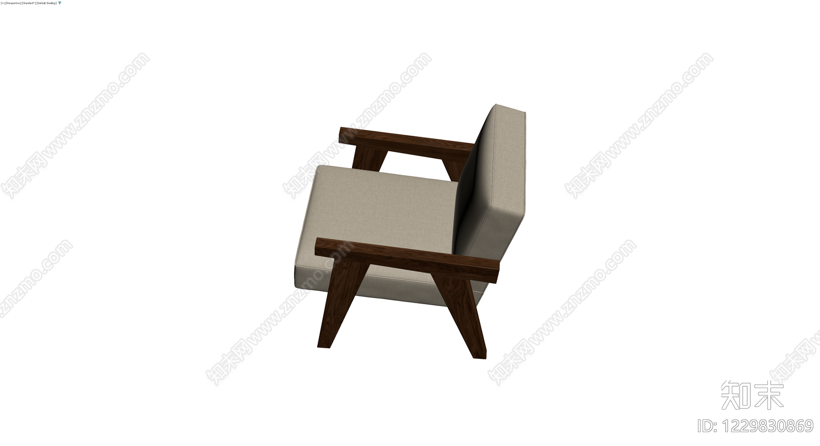 木质框架布艺扶手椅3D模型下载【ID:1229830869】