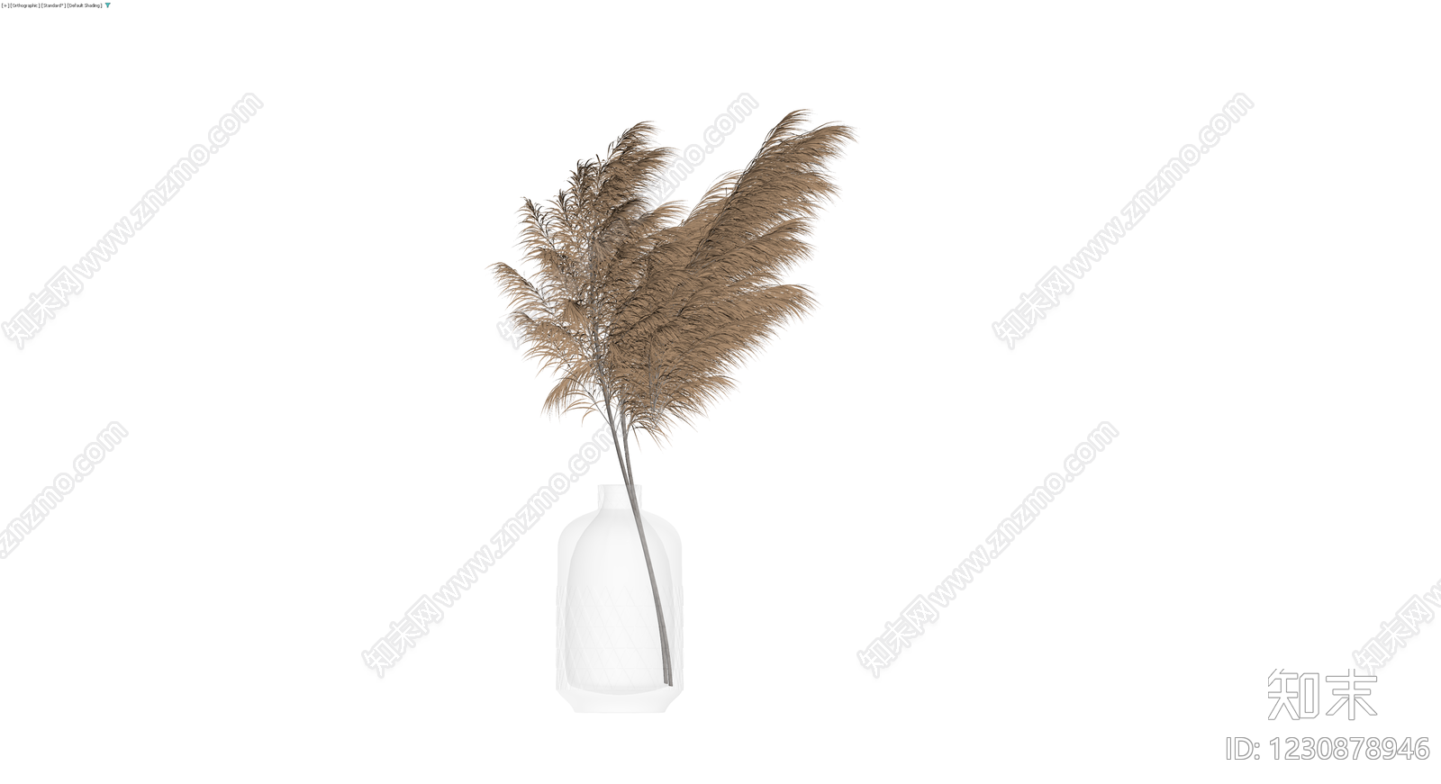 干草植物插花瓶3D模型下载【ID:1230878946】
