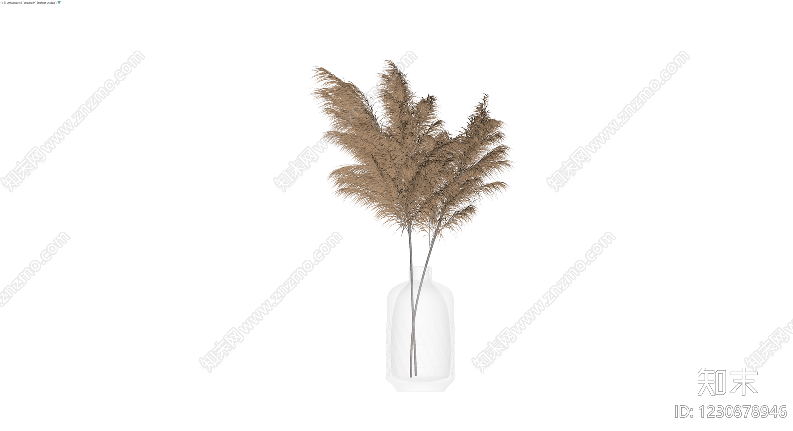 干草植物插花瓶3D模型下载【ID:1230878946】