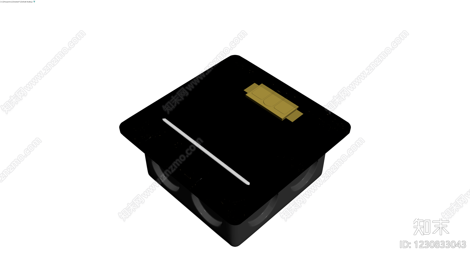 黑色四孔多功能底座3D模型下载【ID:1230833043】