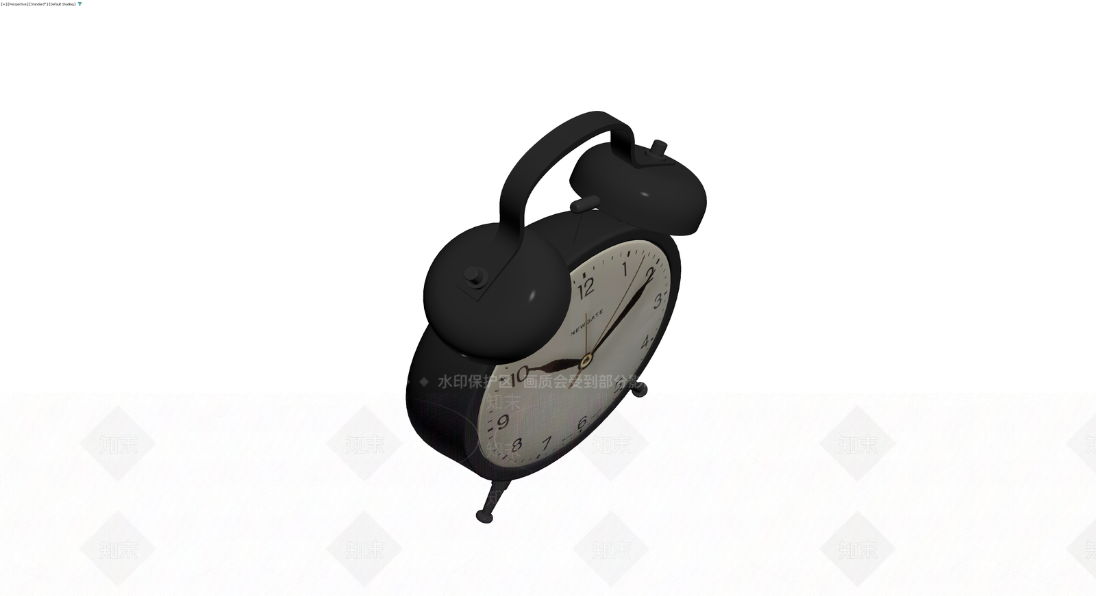 黑色双铃复古闹钟3D模型下载【ID:1230378652】