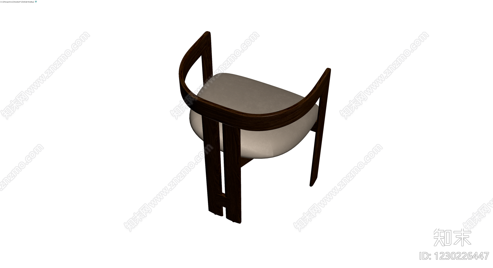 深色木质扶手椅3D模型下载【ID:1230226447】