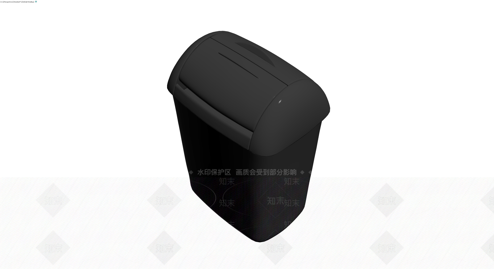 黑色带盖垃圾桶3D模型下载【ID:1230337991】