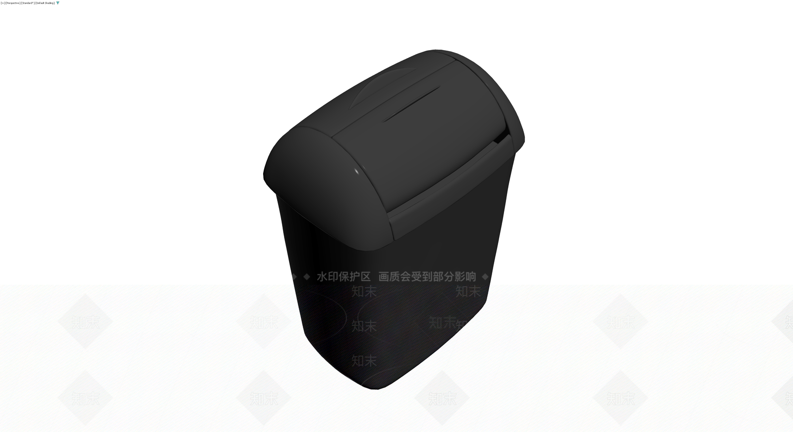 黑色带盖垃圾桶3D模型下载【ID:1230337991】