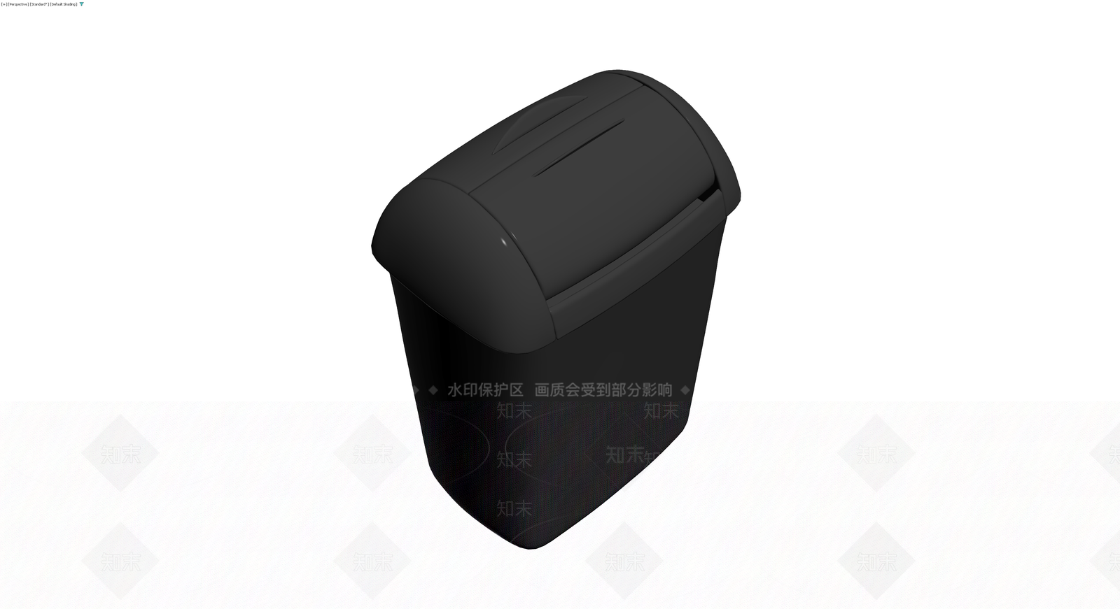 黑色带盖垃圾桶3D模型下载【ID:1230337991】