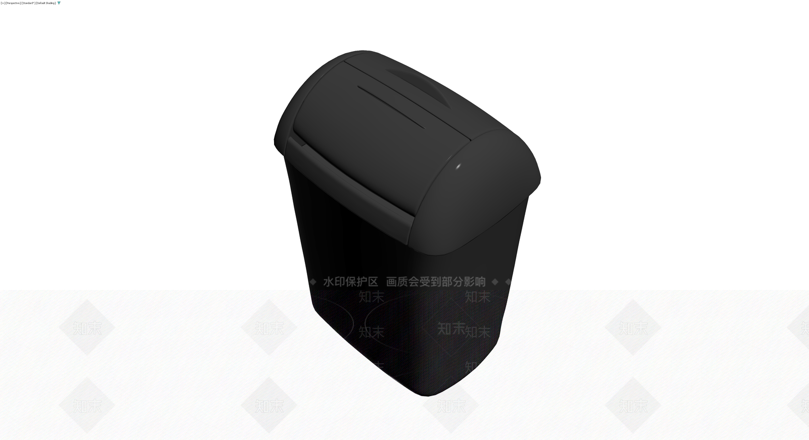 黑色带盖垃圾桶3D模型下载【ID:1230337991】