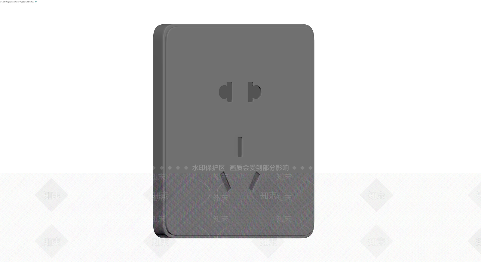 深灰色五孔电源插座面板3D模型下载【ID:1229672912】