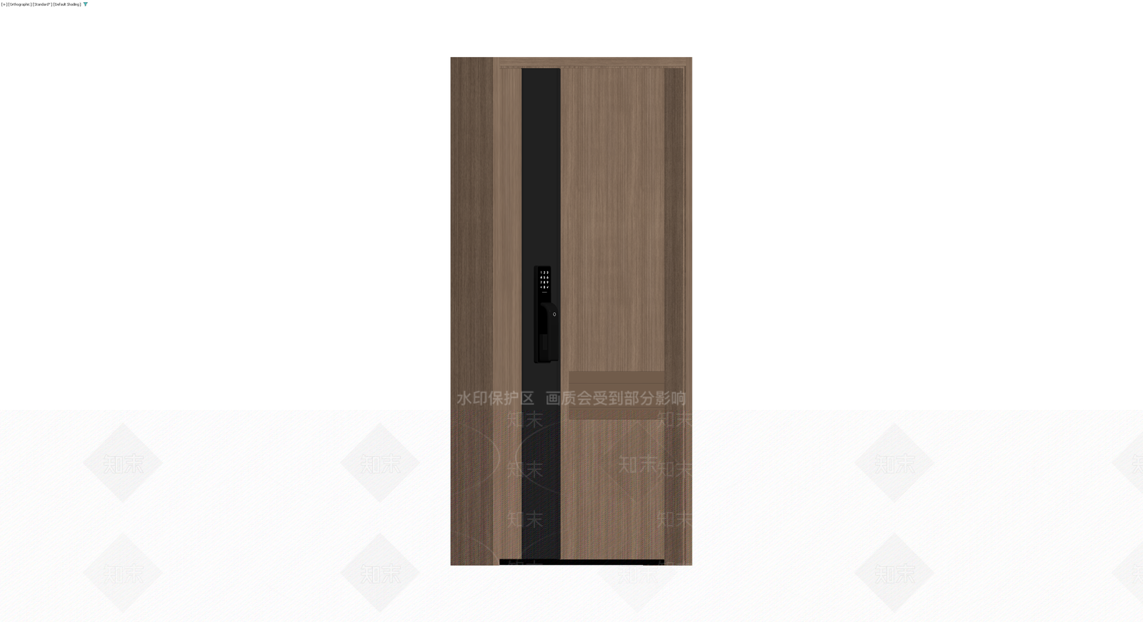 木纹智能门锁门体3D模型下载【ID:1229931390】