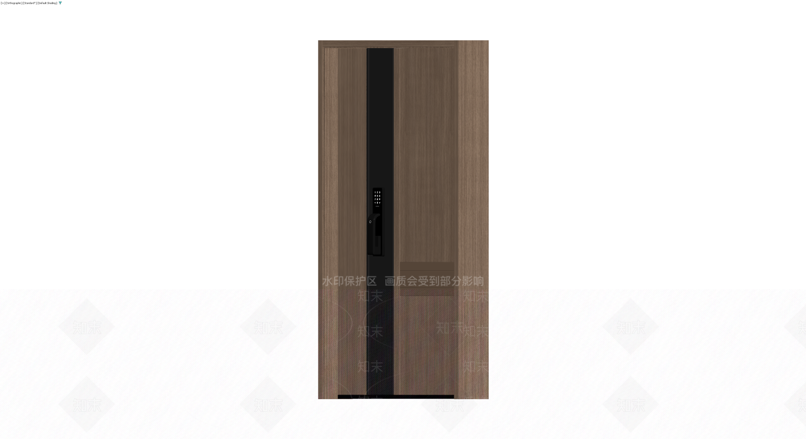 木纹智能门锁门体3D模型下载【ID:1229931390】