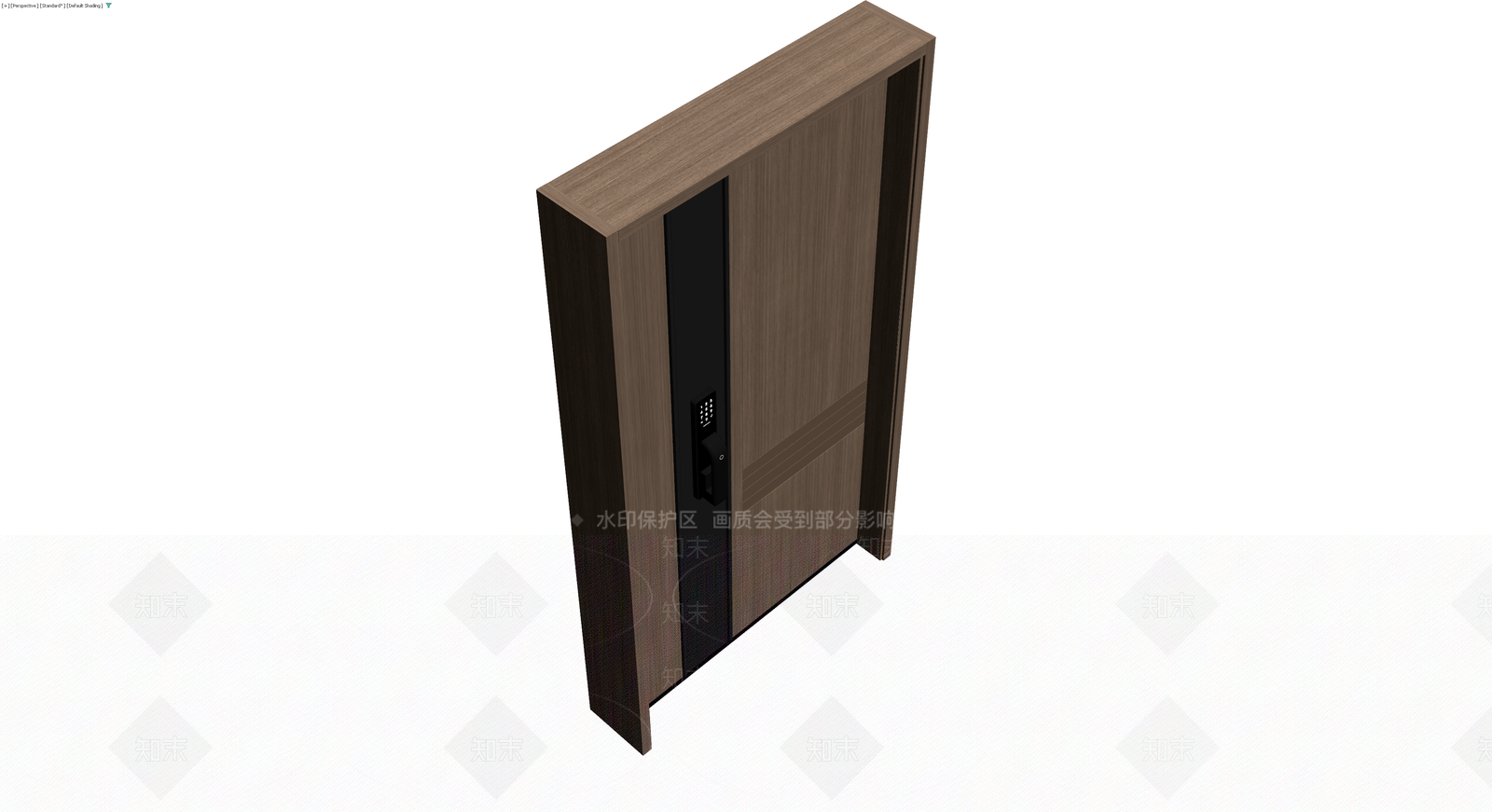 木纹智能门锁门体3D模型下载【ID:1229931390】