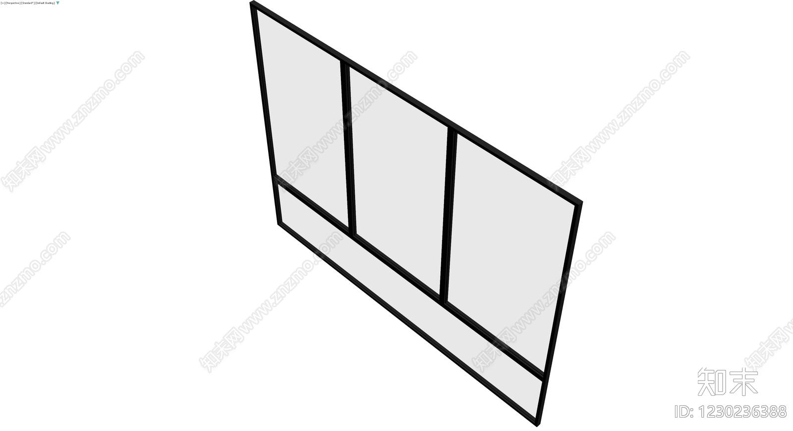 三扇玻璃隔断组件3D模型下载【ID:1230236388】