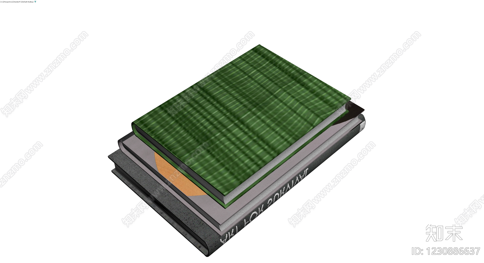 三本堆叠书籍组合3D模型下载【ID:1230886637】