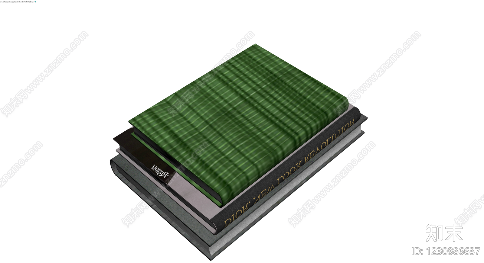 三本堆叠书籍组合3D模型下载【ID:1230886637】