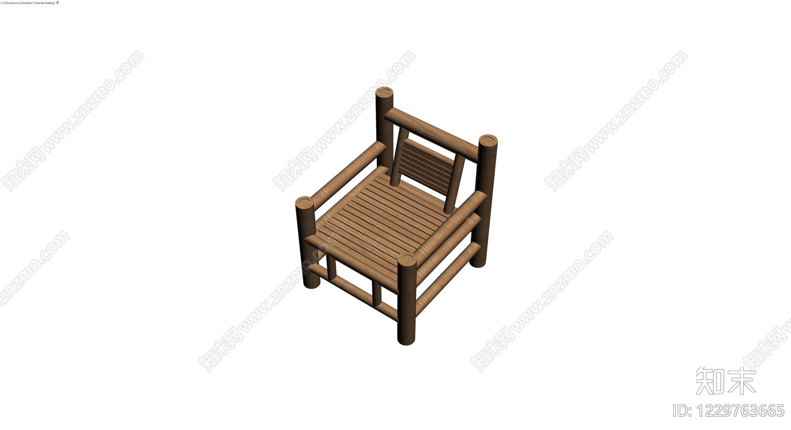 木质结构休闲椅3D模型下载【ID:1229763665】