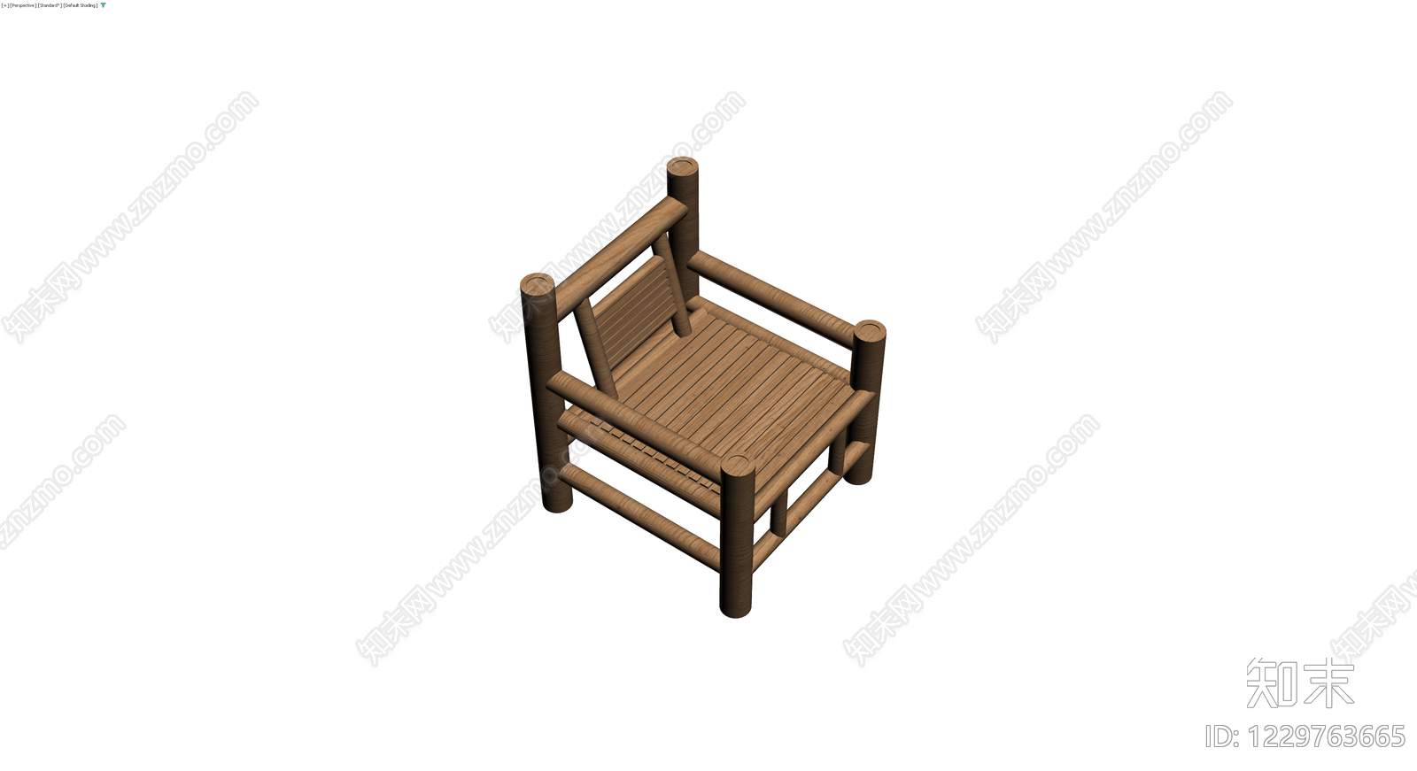 木质结构休闲椅3D模型下载【ID:1229763665】