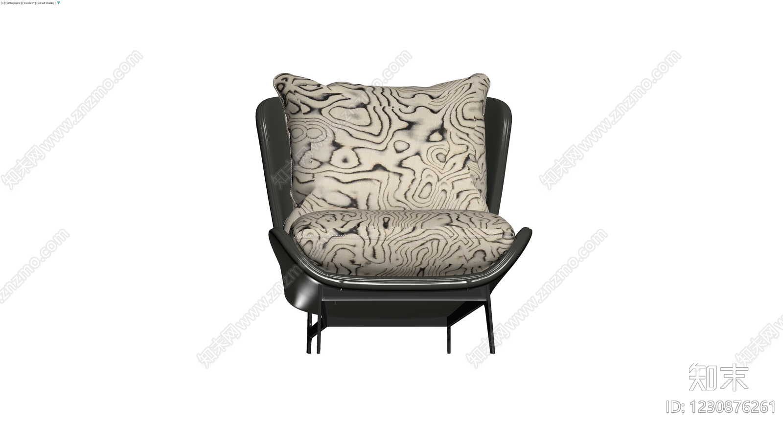 黑框纹理软包休闲椅3D模型下载【ID:1230876261】