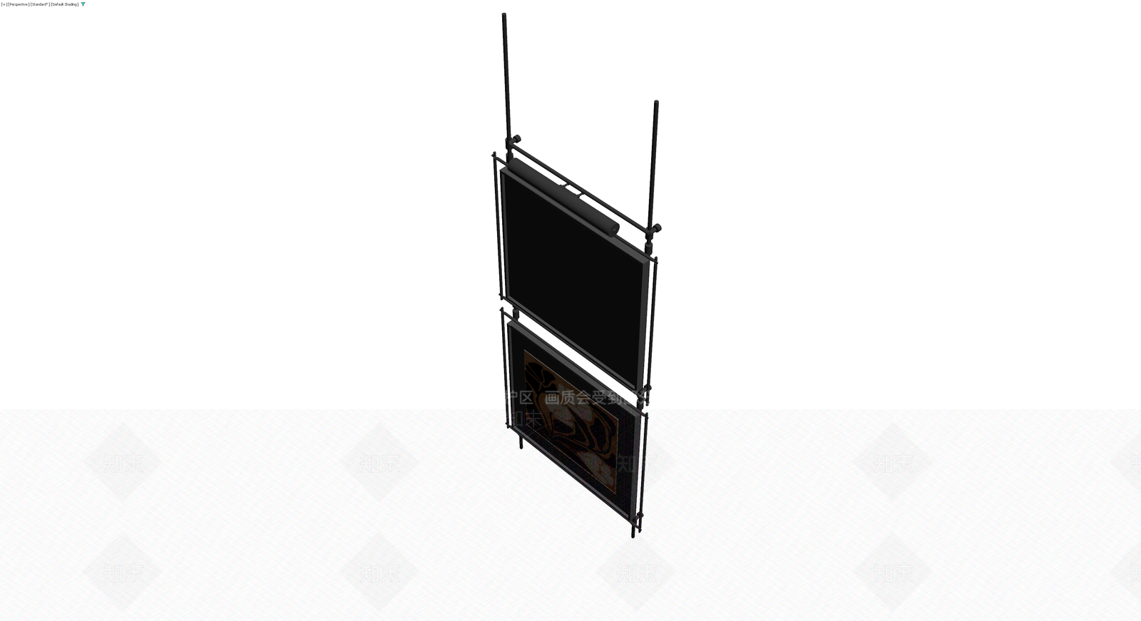 双屏显示器支架组件3D模型下载【ID:1229977096】