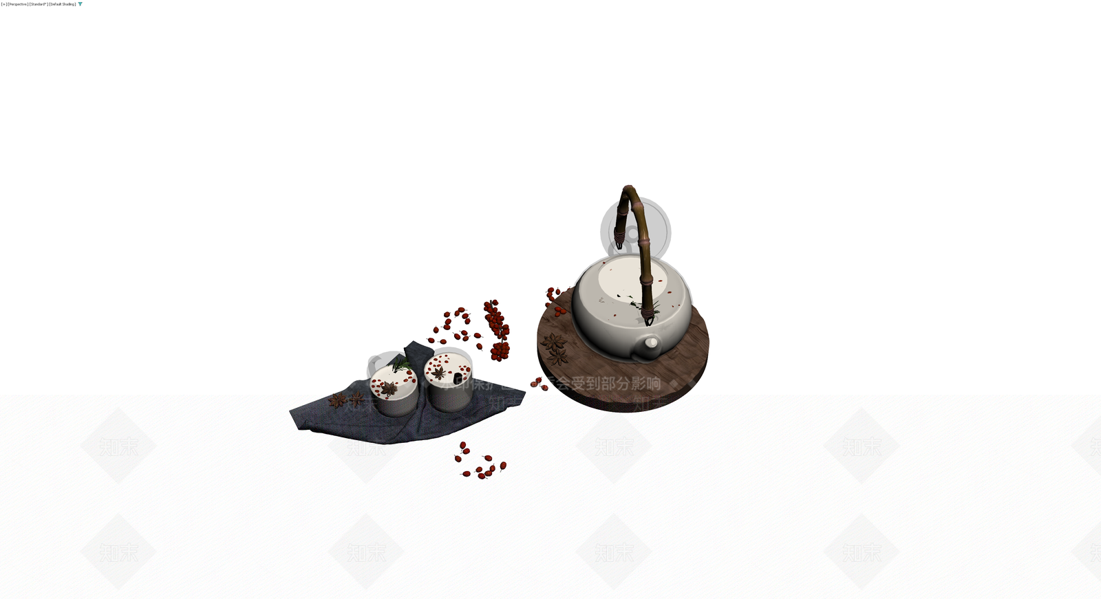 中式提梁壶茶具组合3D模型下载【ID:1229865554】